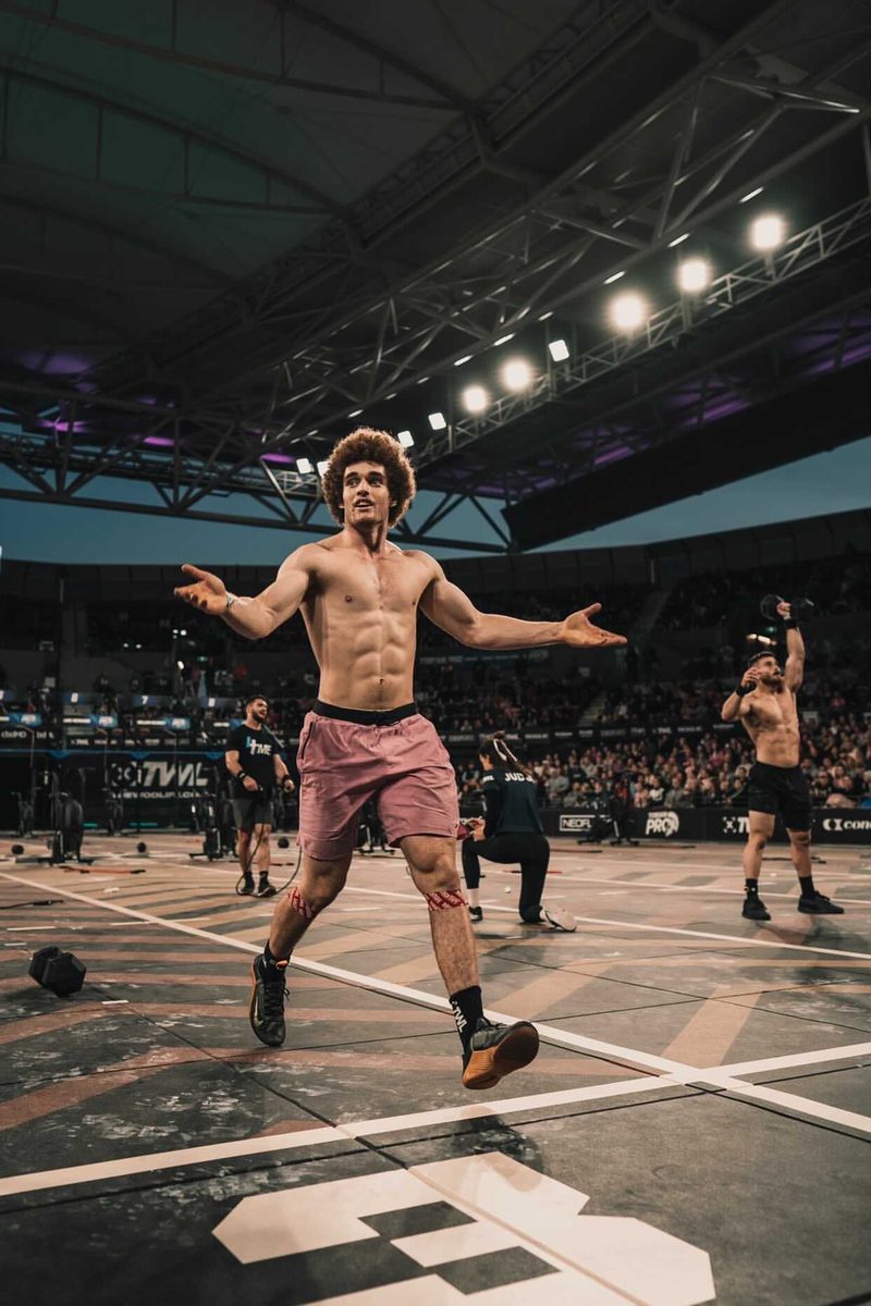 Luke De Jonge celebrating on the competition floor